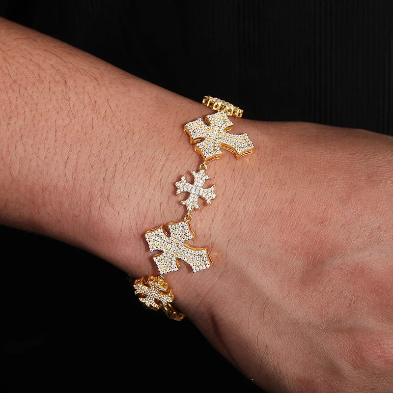 Moissanite Maltese Cross Bracelet
