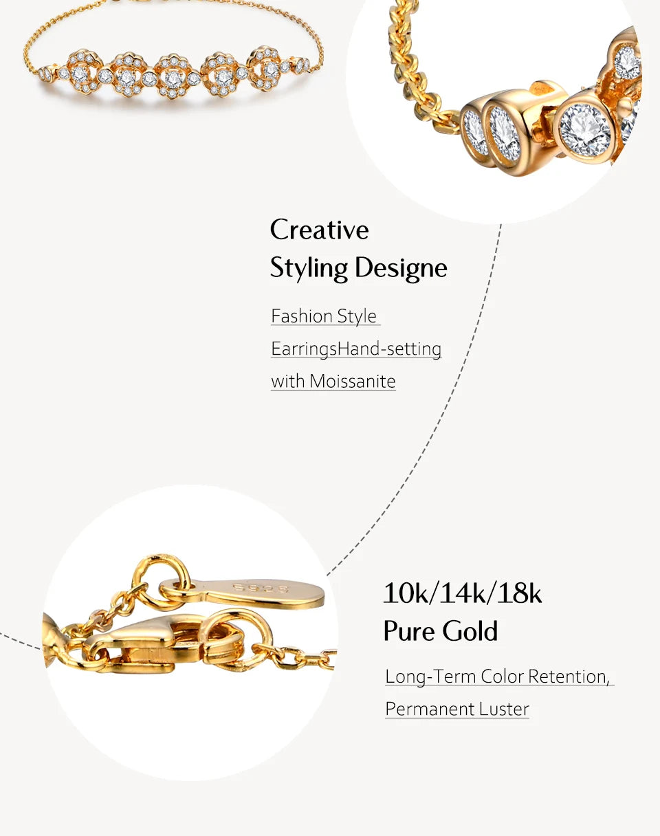 Women's S925 Moissanite Radiant Circlet Elegance Diamond Bracelet