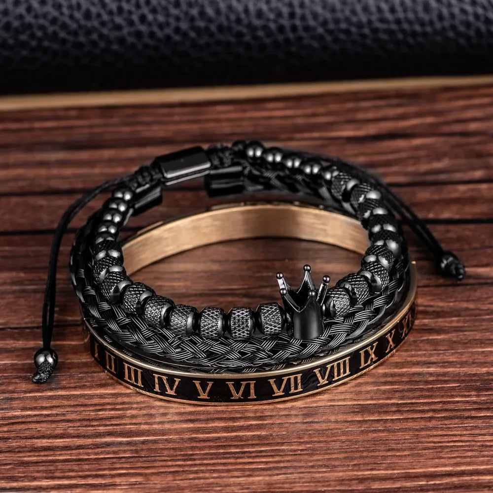 Luxury Enamel Roman Royal Crown Bracelet