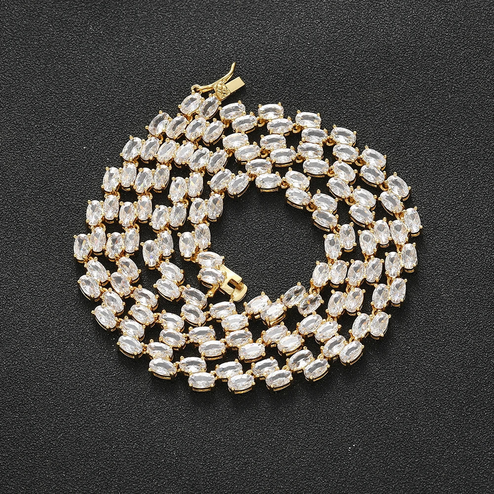 Oval Sparkle Link Necklace