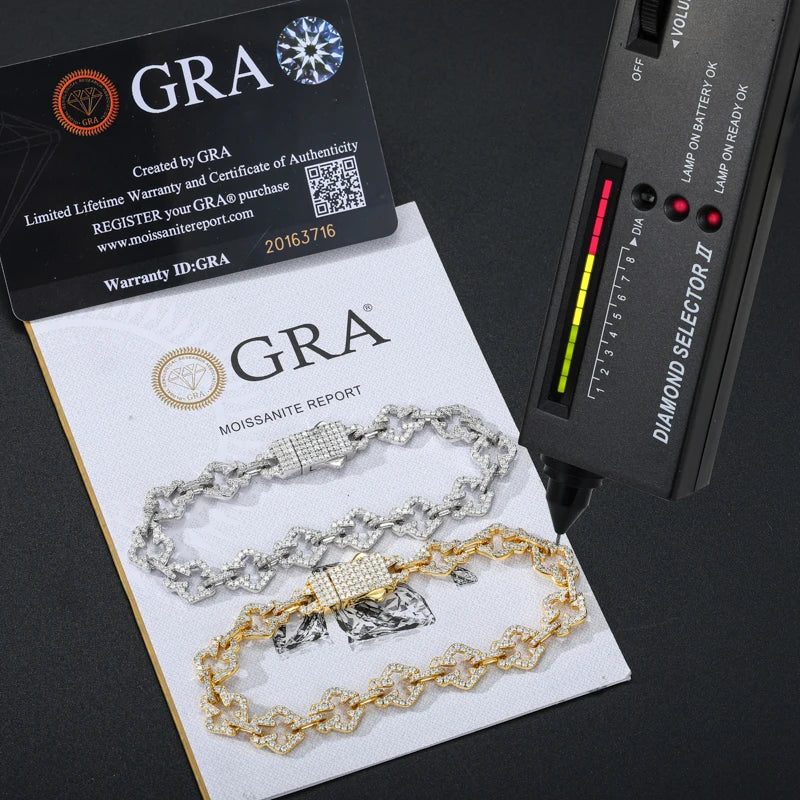 S925 Moissanite Slice Iris Cross Bracelet
