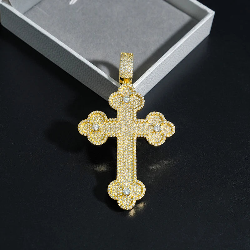 S925 Moissanite Bottoni Cross Pendant