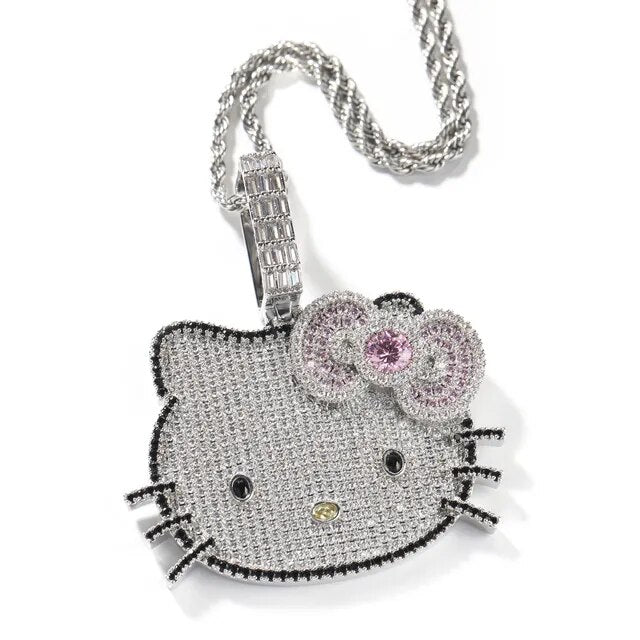 Icey Kawaii Kitty Cat Pendant Necklace