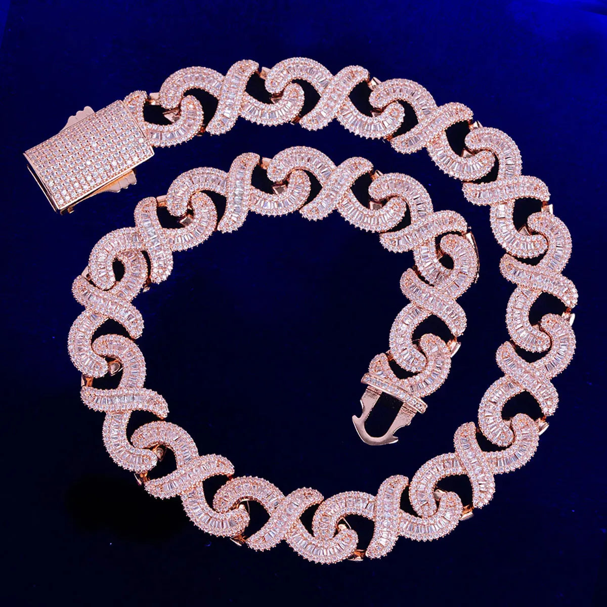 ICED INFINITY BAGUETTE DIAMOND NECKLACE