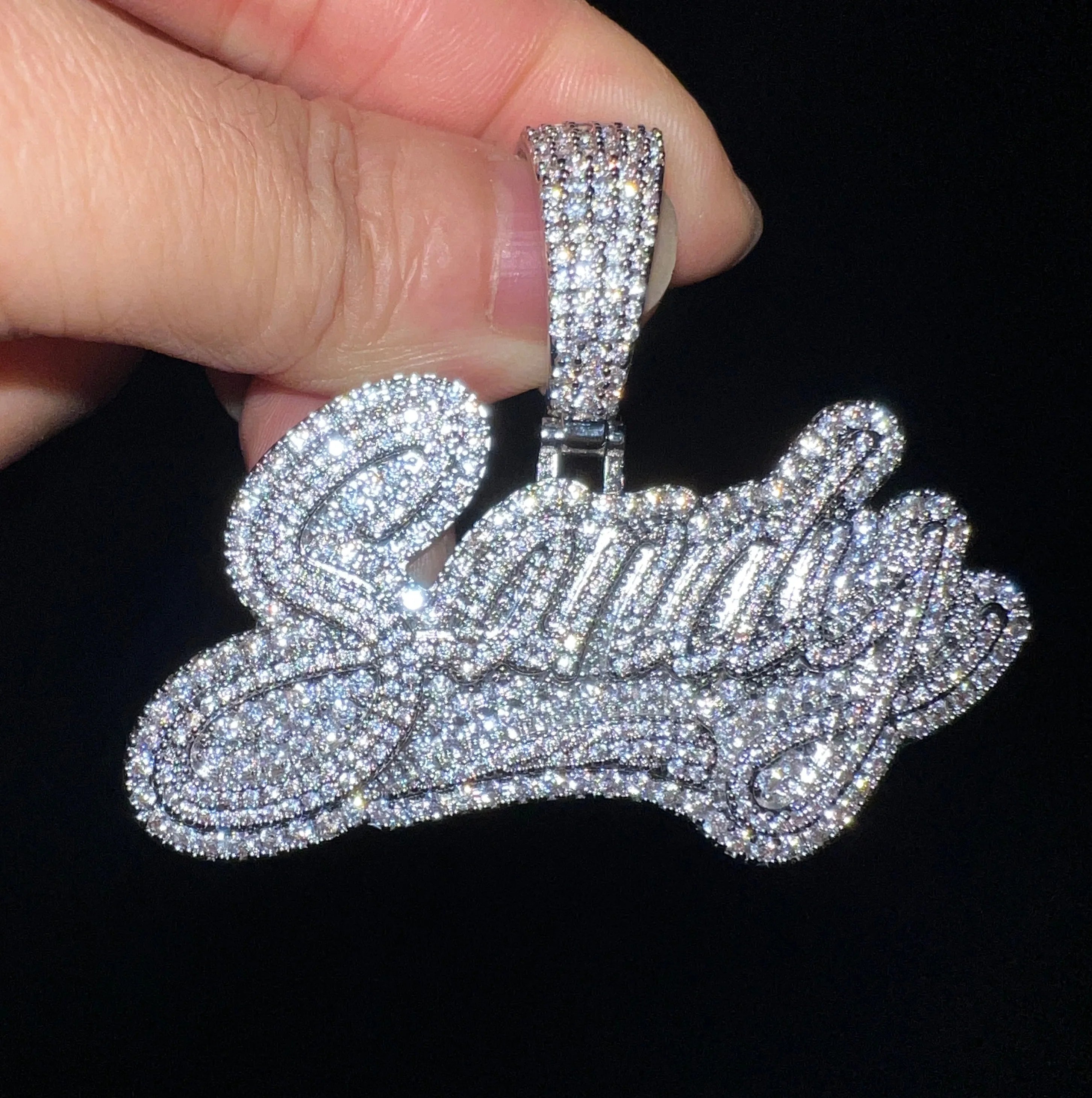 Custom Cursive "Dollie Script" Letter Pendant - Icedgame & Co