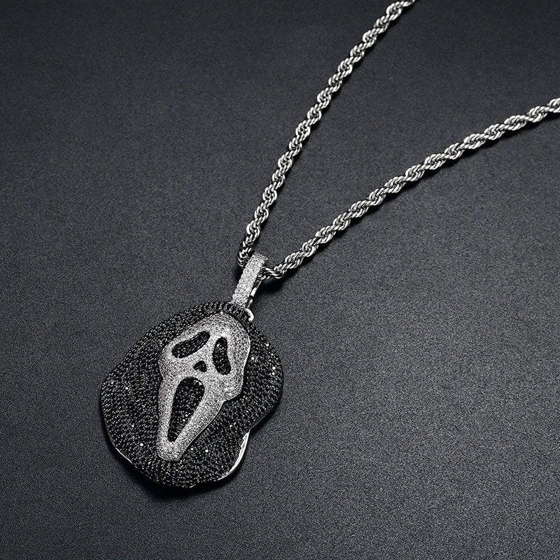 S925 Black Moissanite Scream Pendant