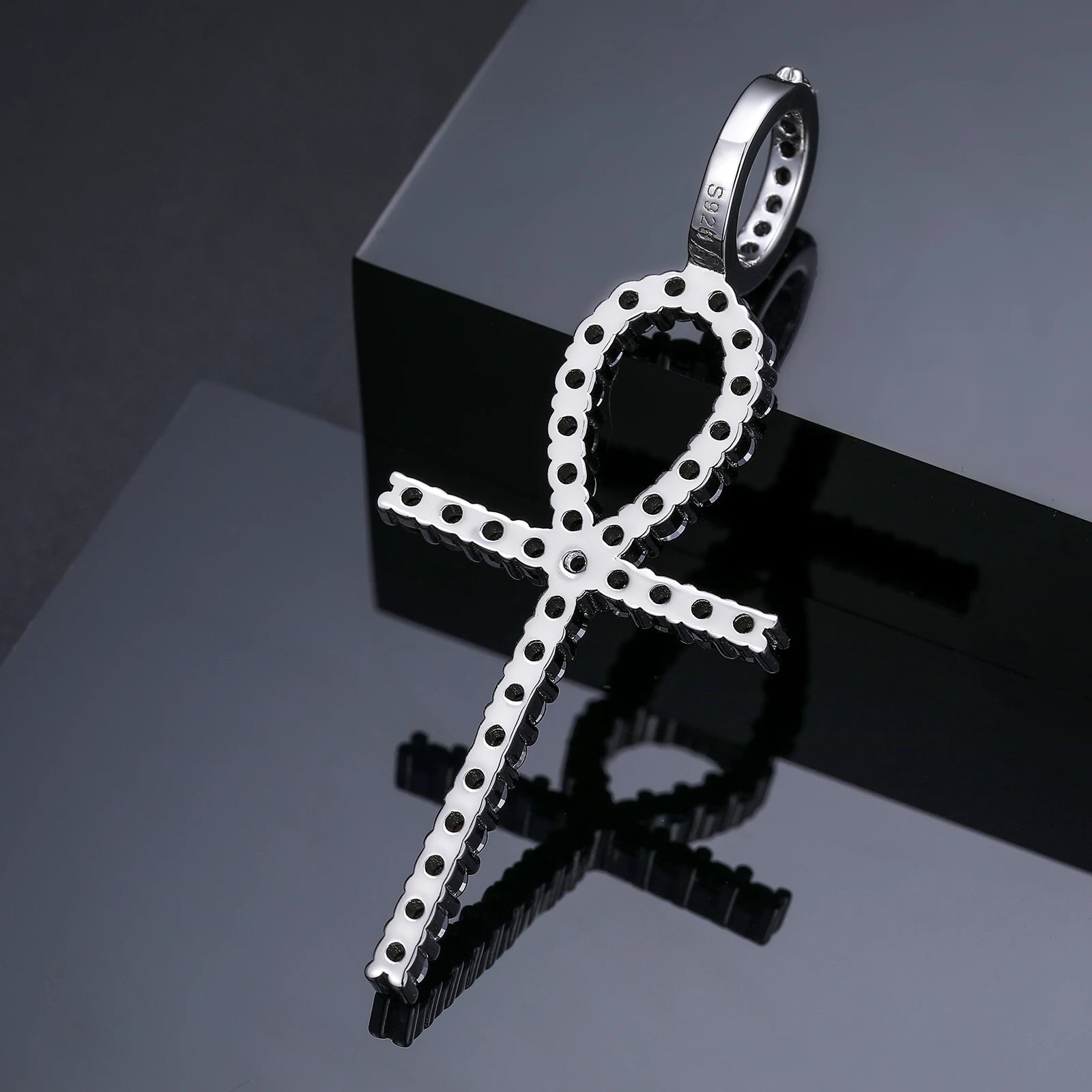 S925 Moissanite Diamond Ankh Cross Pendant