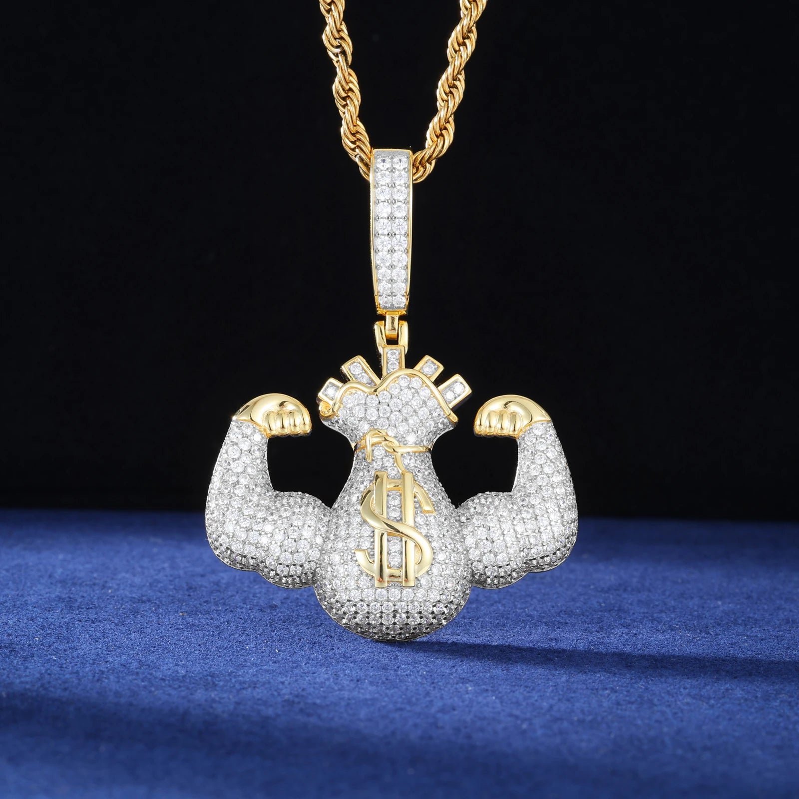 S925 Moissanite Diamond Money Muscle Pendant