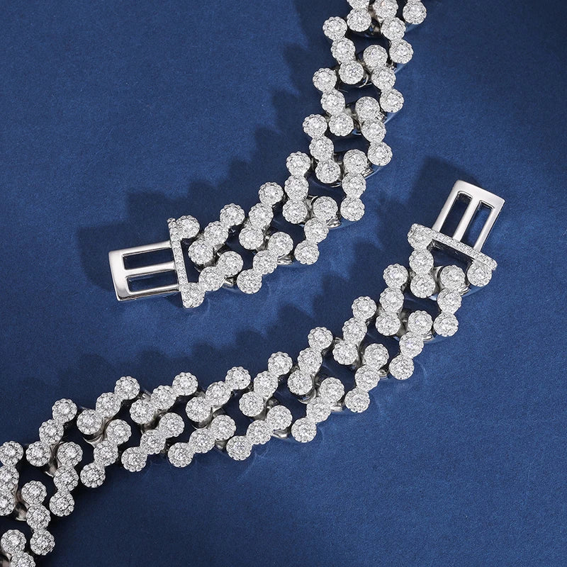 20mm Diamond Clustered Cuban Necklace