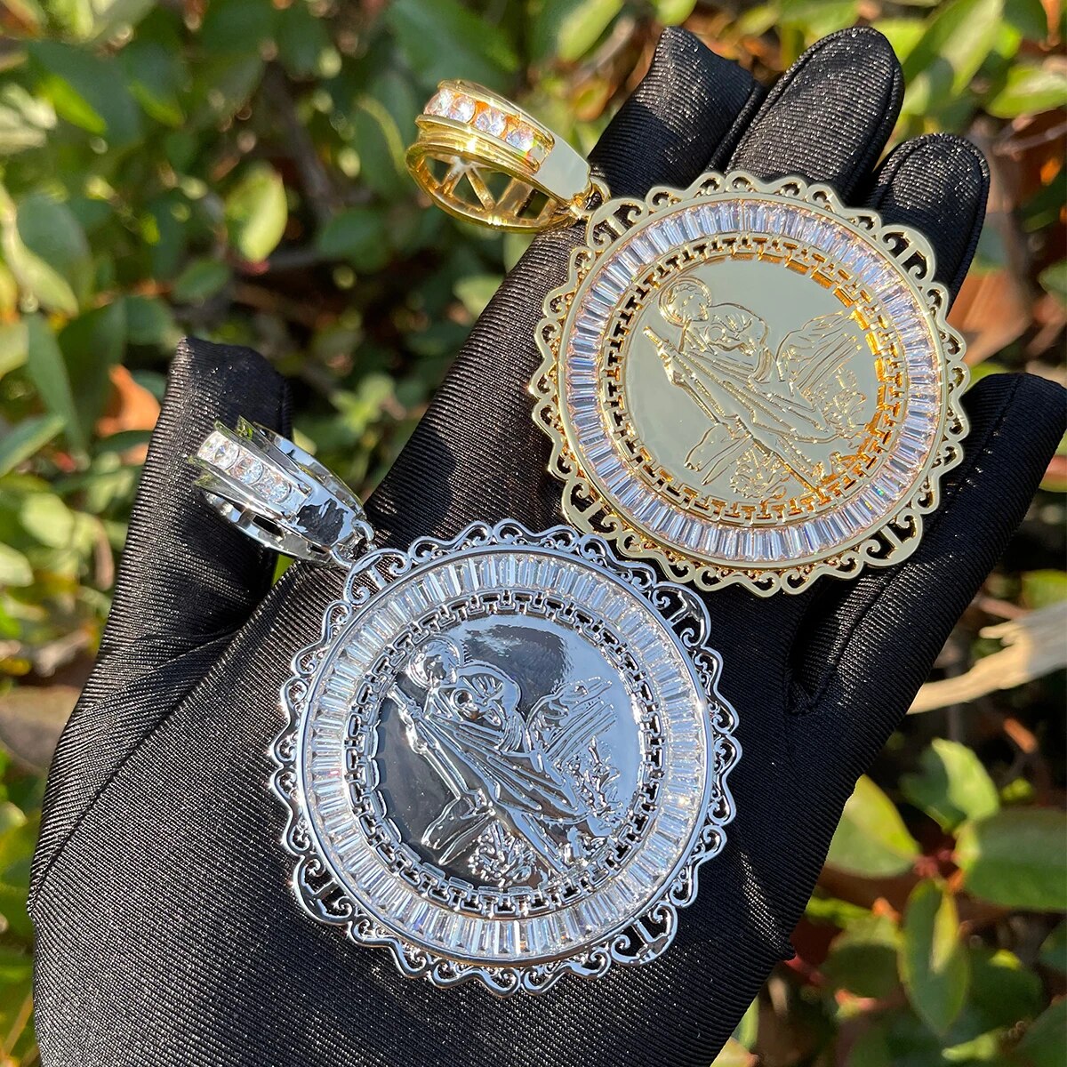 Iced Baguette San Judas Pendant