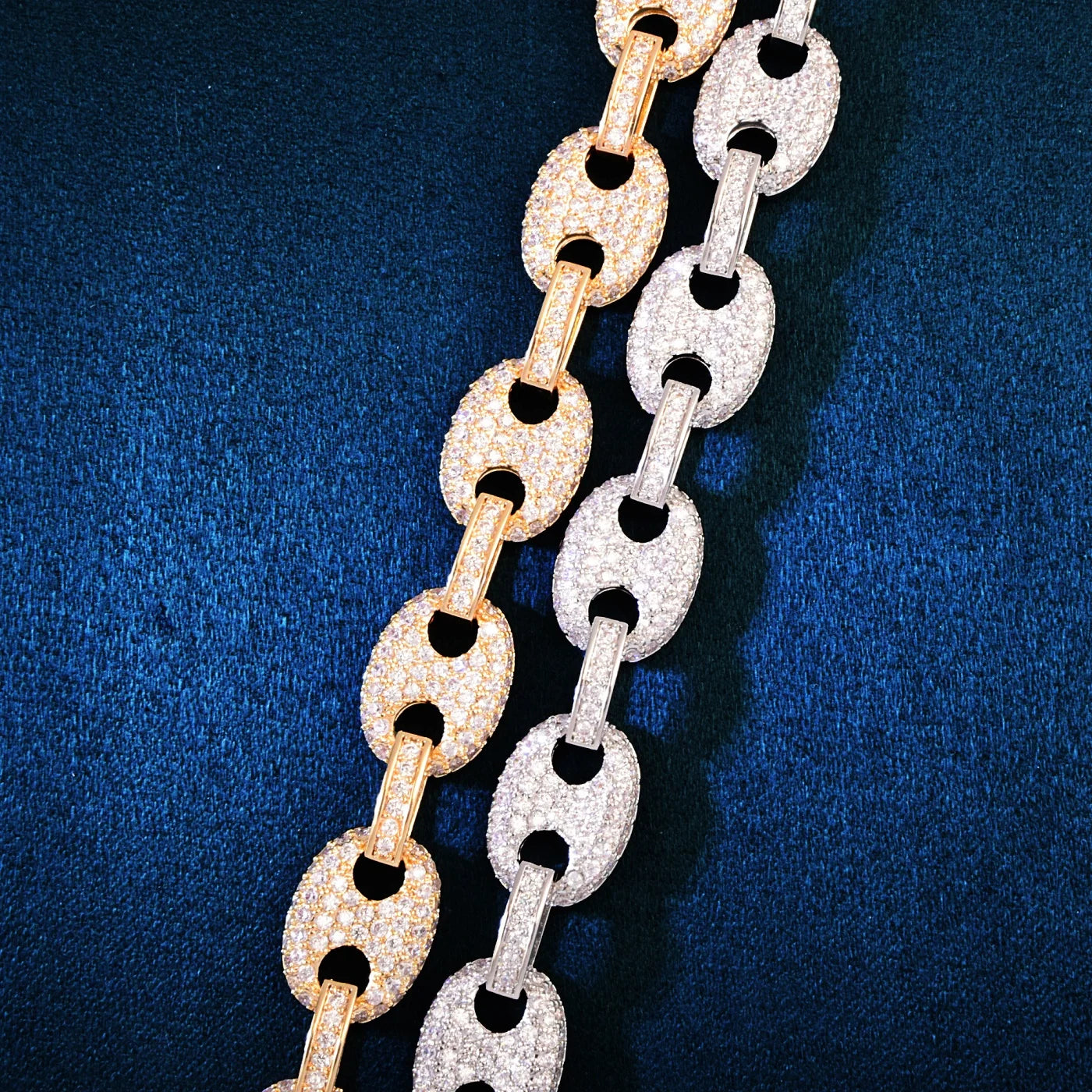 12mm Coffee Beaned Link Chain Necklace