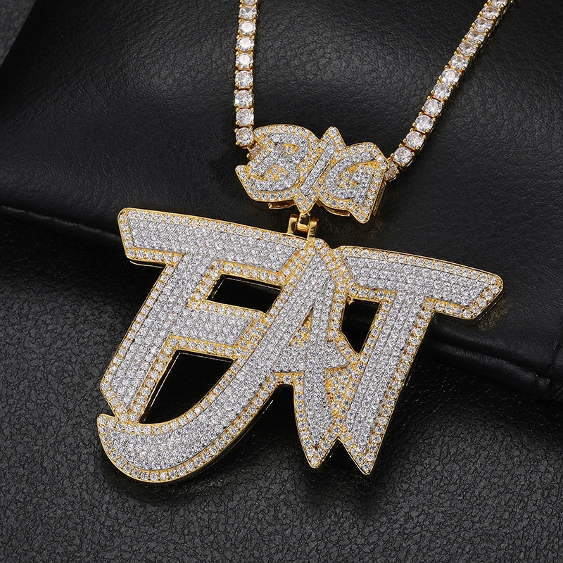 S925 Moissanite Two-Tone Gold Custom Letter Diamond Pendant