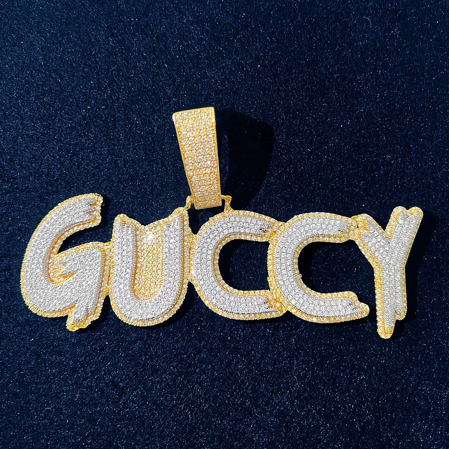 Layered Bold Brush Custom Letter Pendant - Icedgame & Co