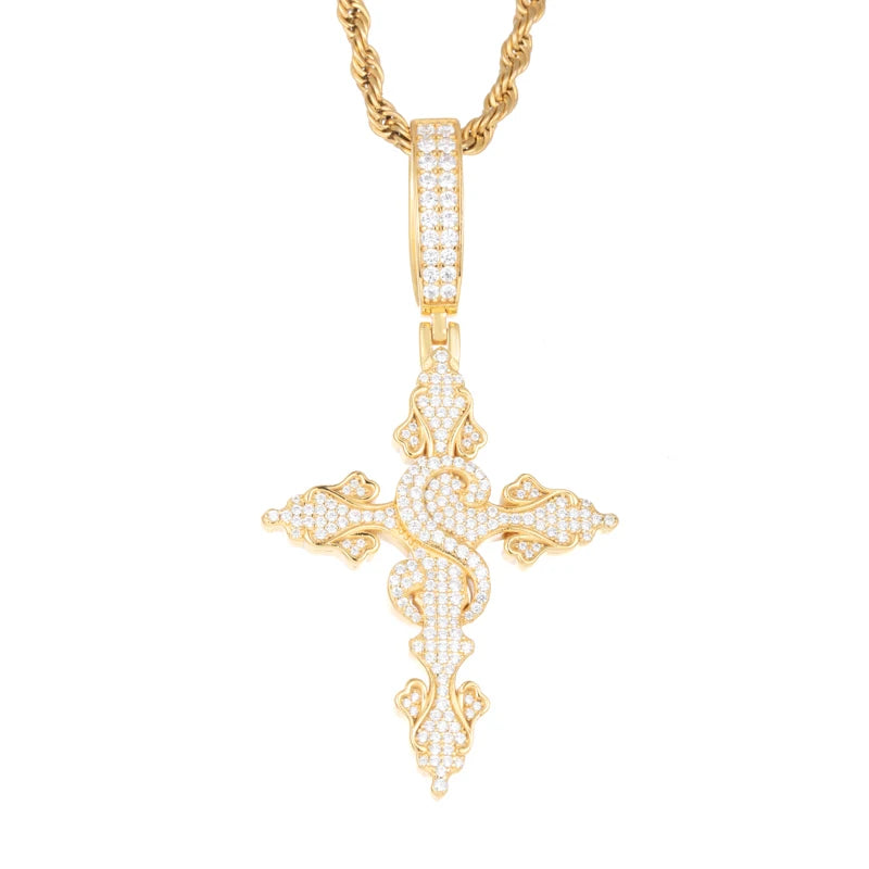 S925 Moissanite Diamond S Cross Pendant