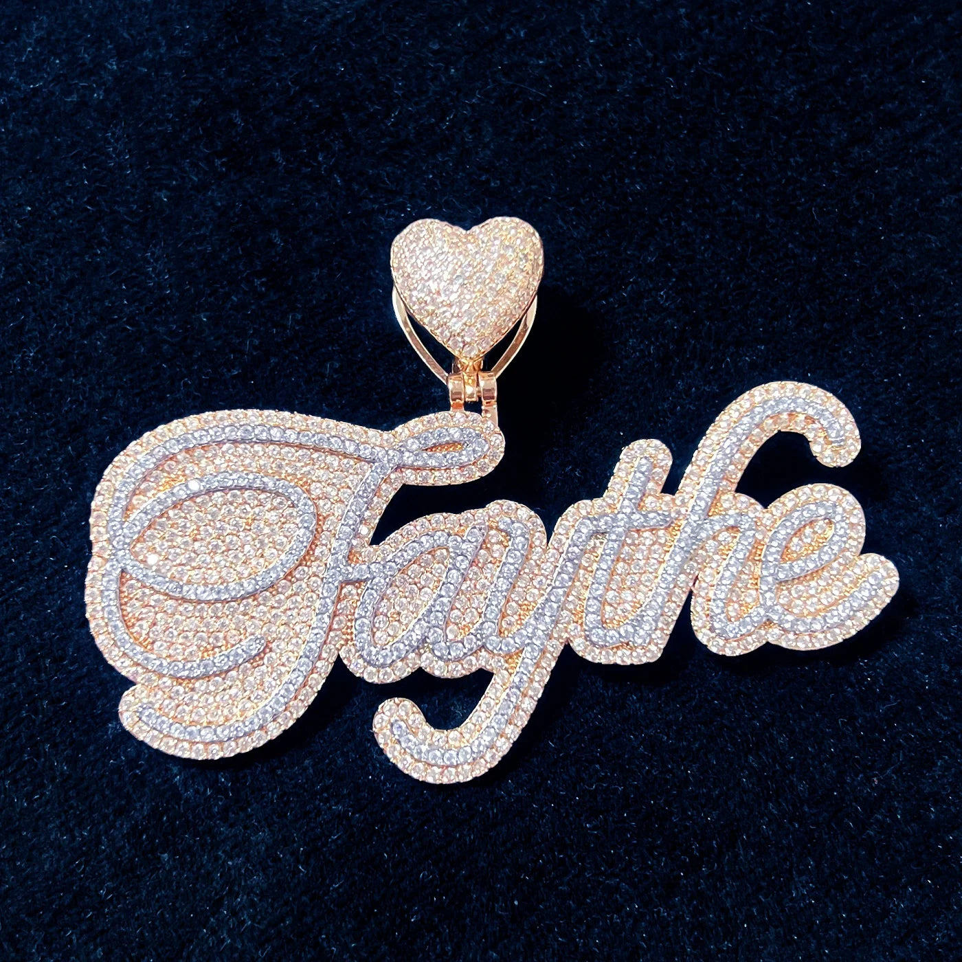 Custom Conjoined Cursive Font Letter Pendant - Icedgame & Co