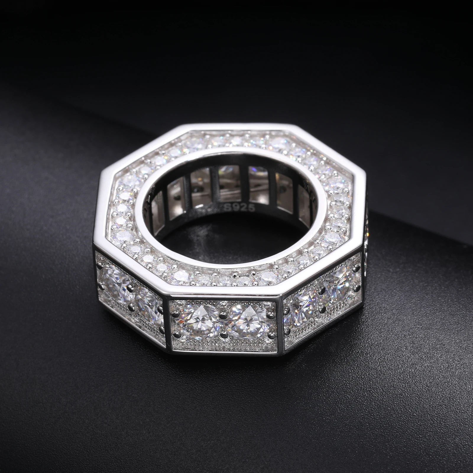 S925 Moissanite Octagon Diamond Ring