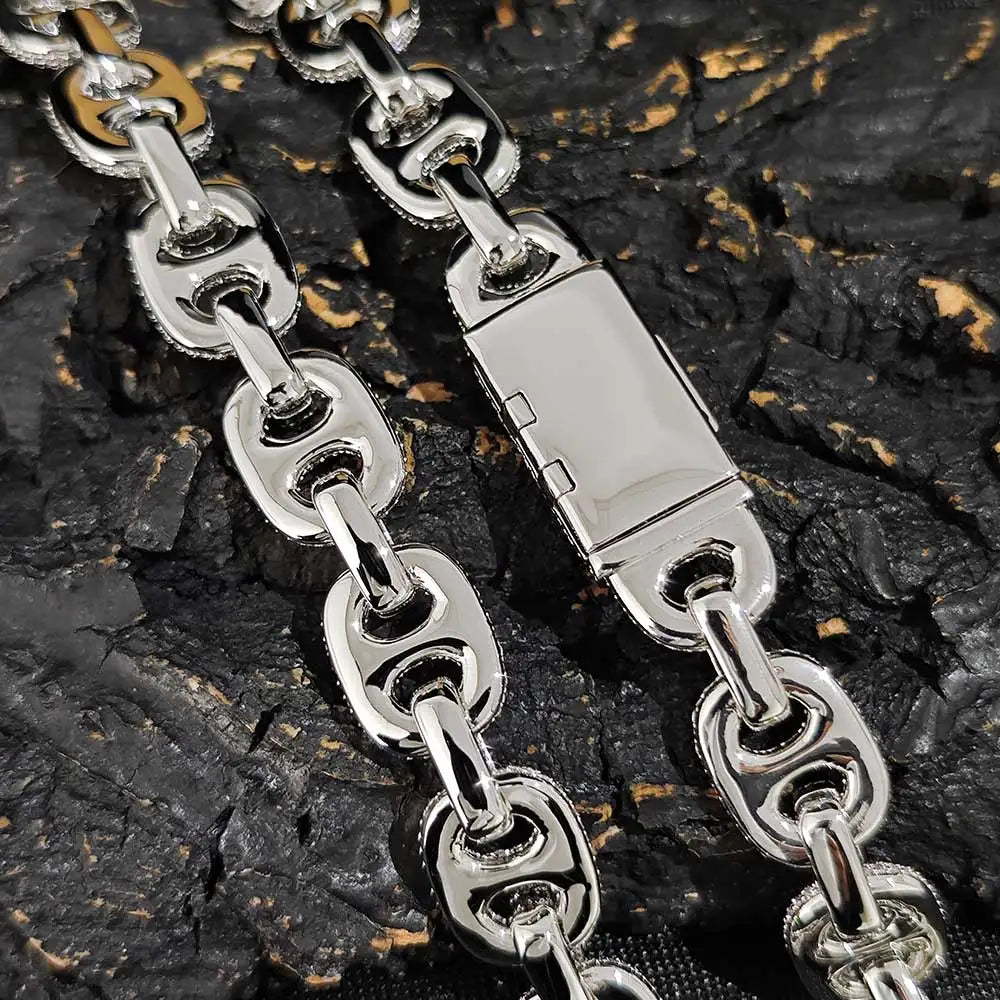 16MM G-Link Micro Pave Diamond Link Necklace