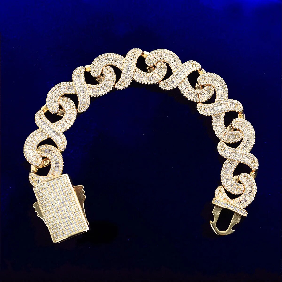 Iced Infinity Baguette Diamond Bracelet
