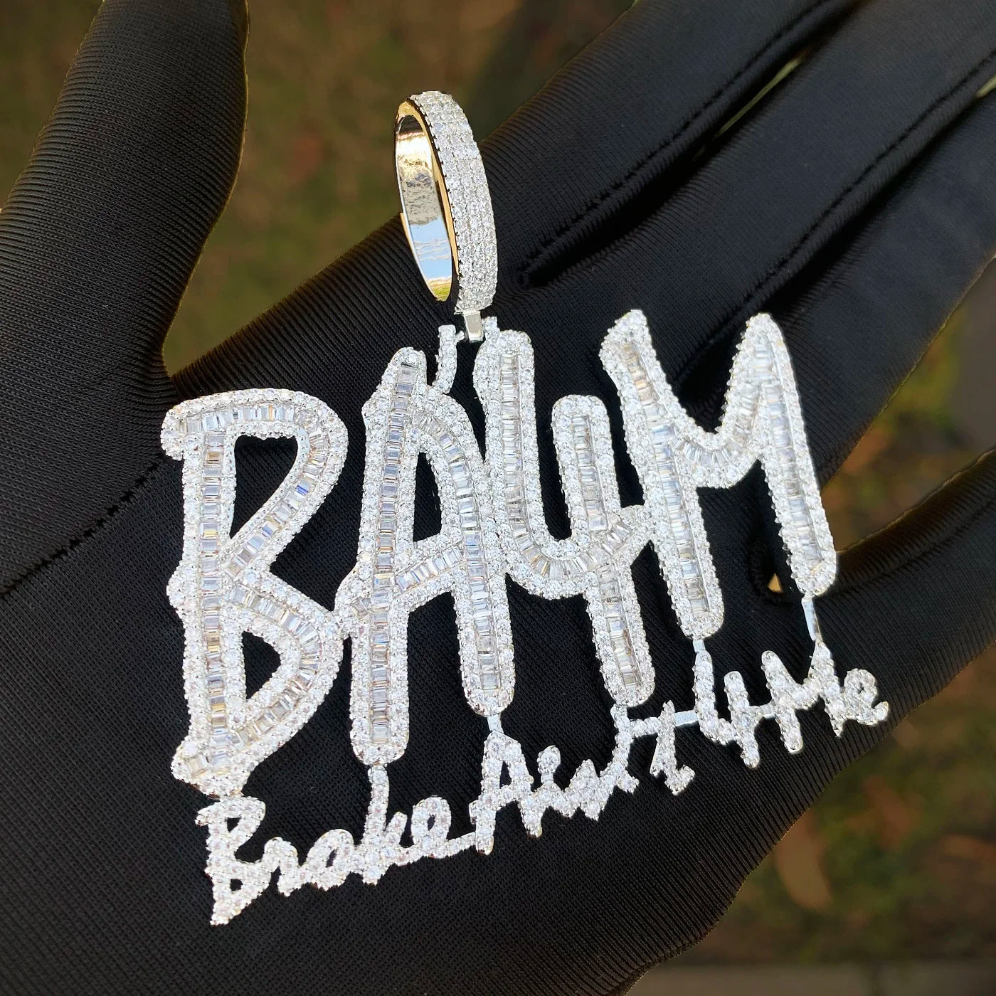 "Broke Ain't 4 Me" Letter Pendant Necklace