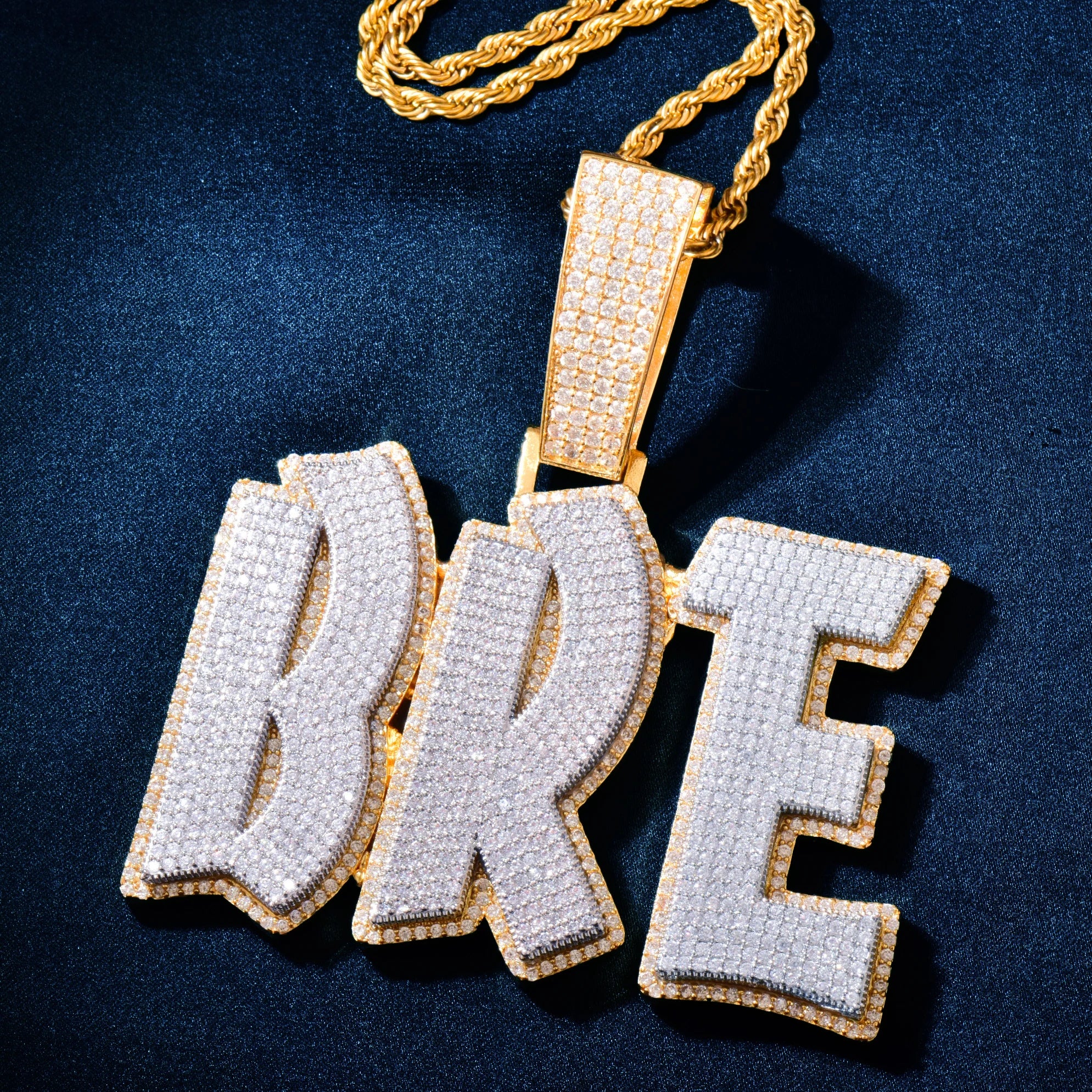 Custom Iced Out Drip Bold Layer Letter Pendant - Icedgame & Co