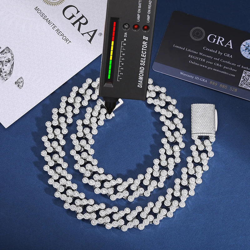 20mm Diamond Clustered Cuban Necklace