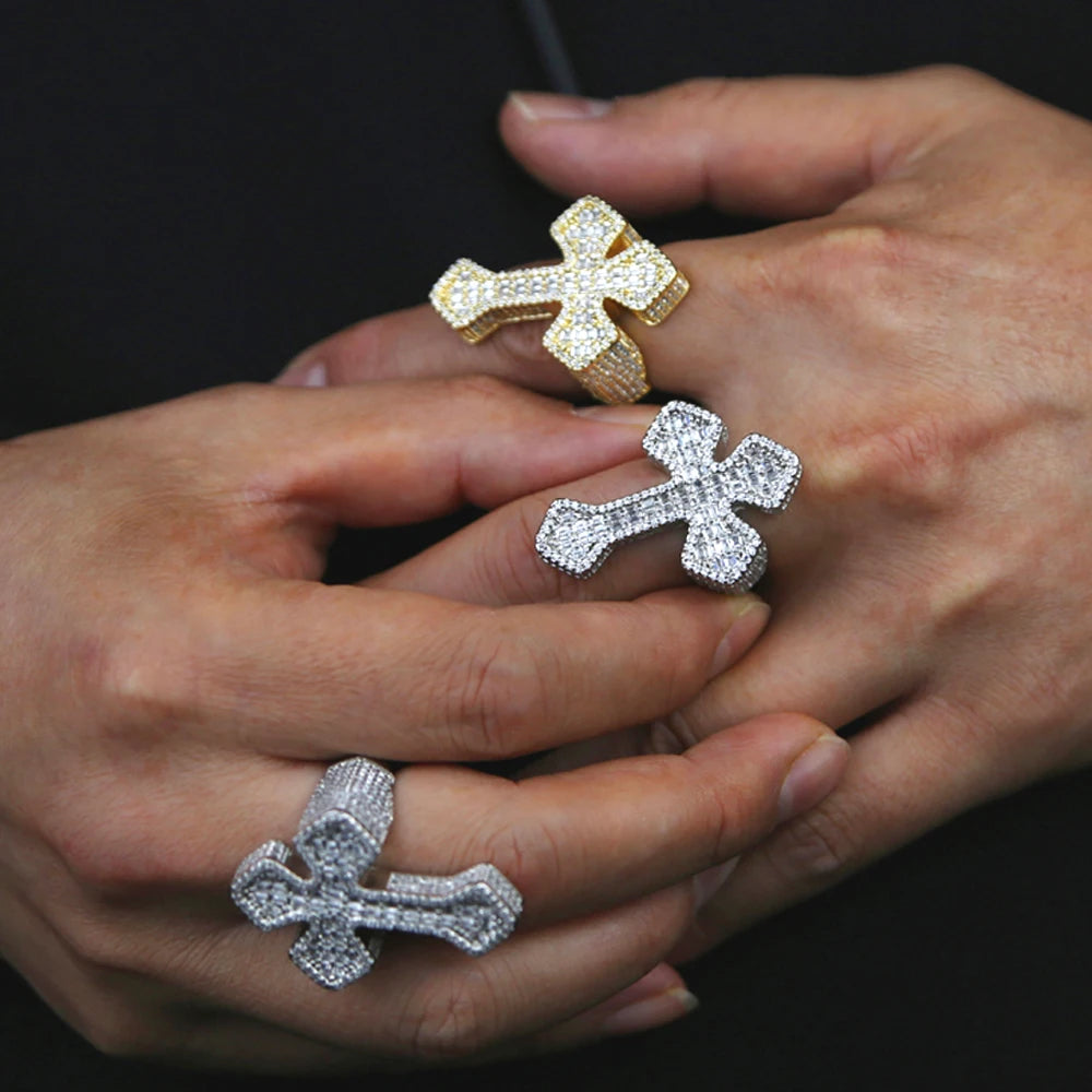 Diamond Baguette Gothic Cross Ring