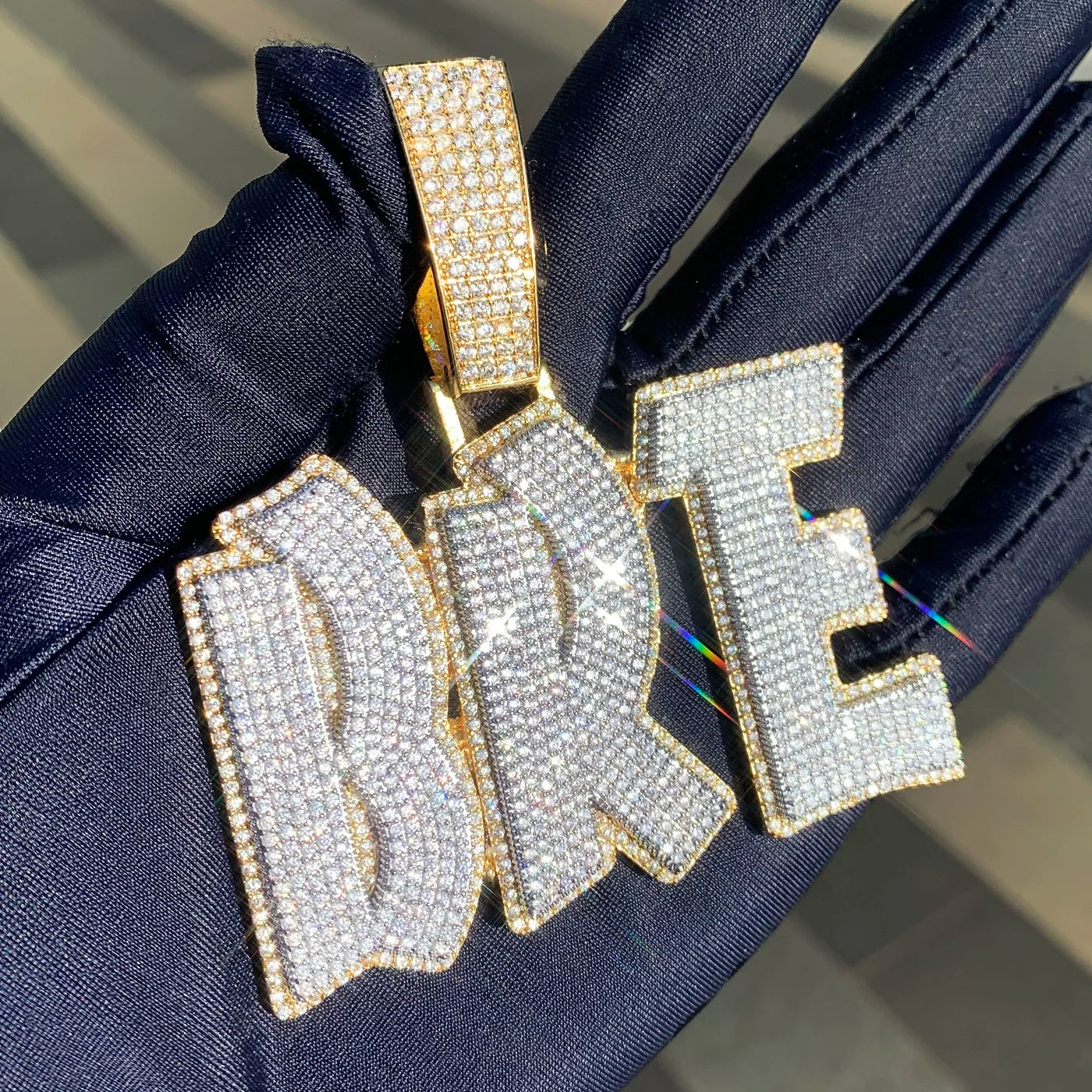 Custom Iced Out Drip Bold Layer Letter Pendant - Icedgame & Co