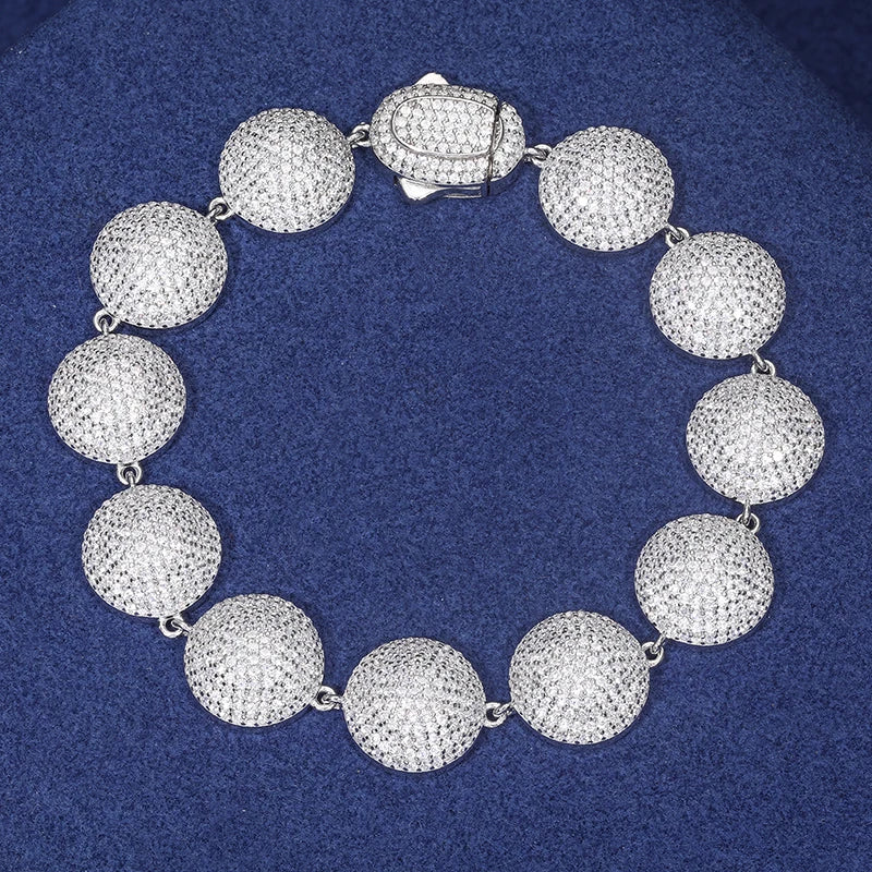 S925 Moissanite Round Pave Diamond Bracelet