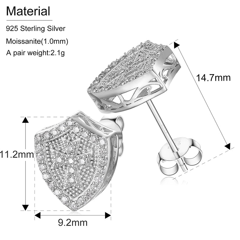 S925 Moissanite Shield Earrings