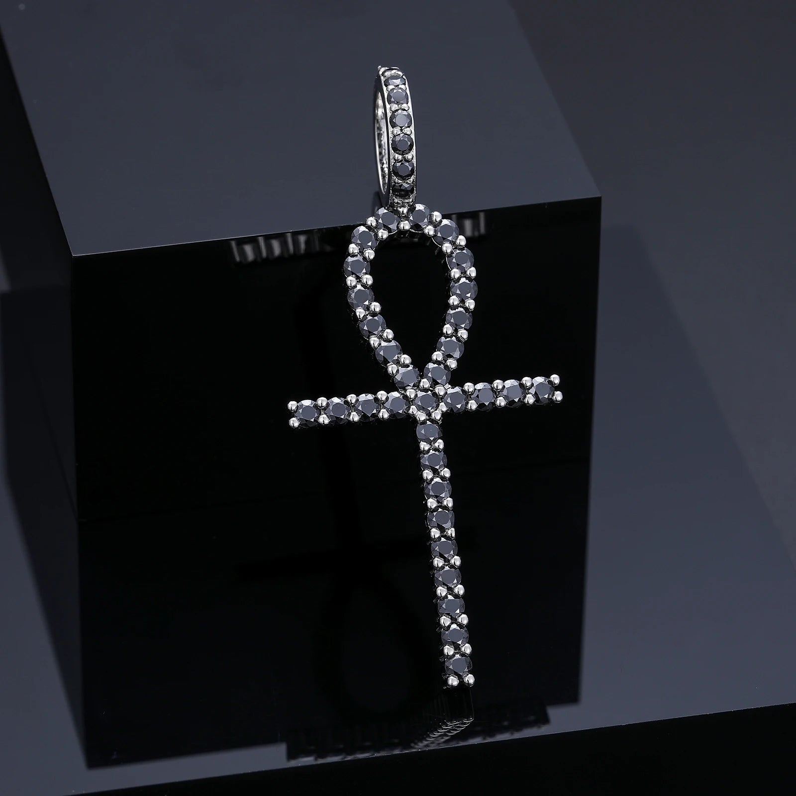 S925 Moissanite Diamond Ankh Cross Pendant