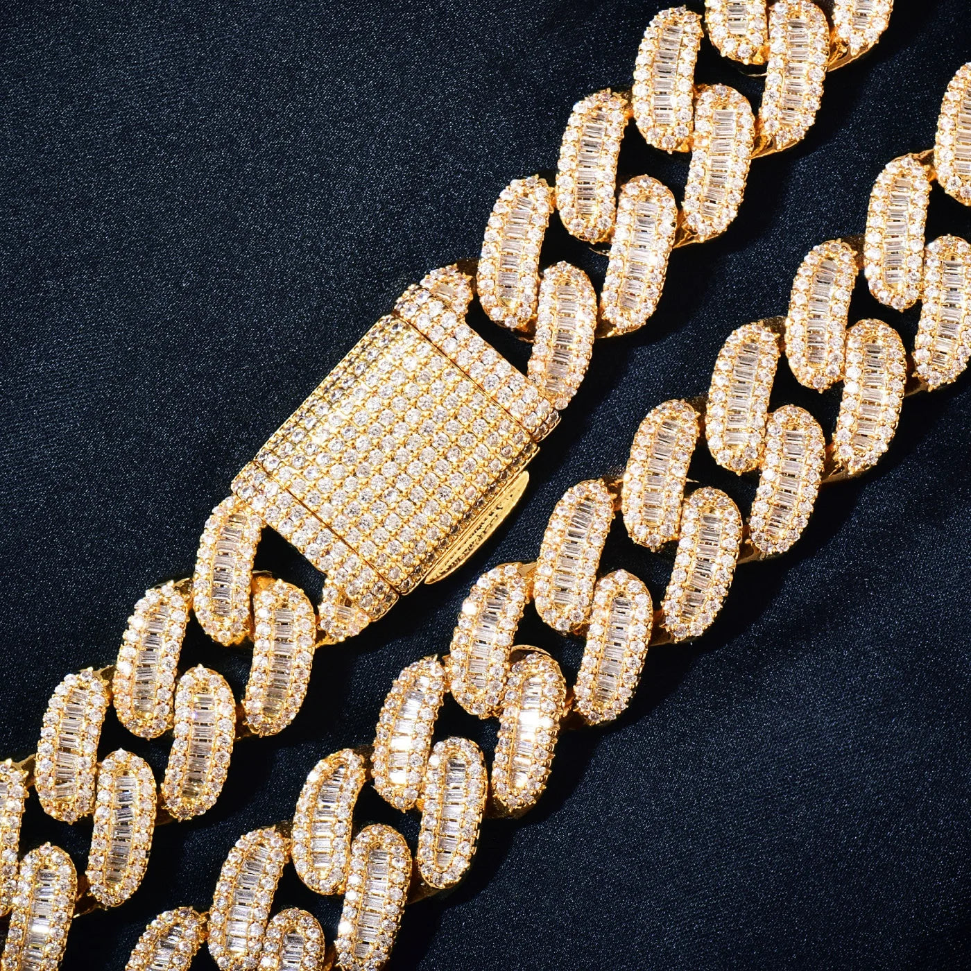 BAGUETTE CUBAN LINK NECKLACE - 15MM - Icedgame & Co