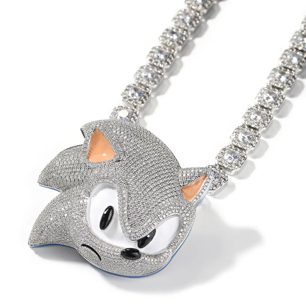 Iced Out Big Luminous Sonic Head Pendant