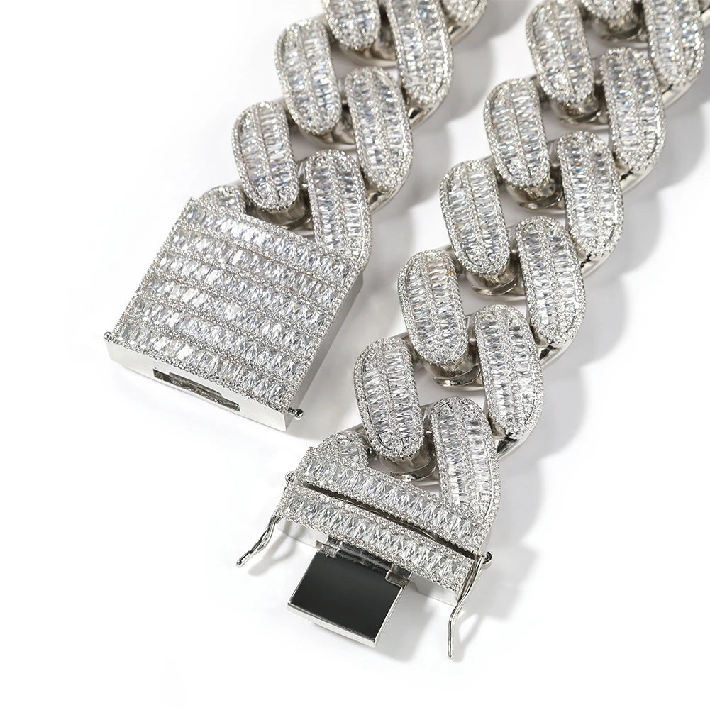 MIAMI BAGUETTE CUBAN LINK CHAIN NECKLACE - 40MM - Icedgame & Co