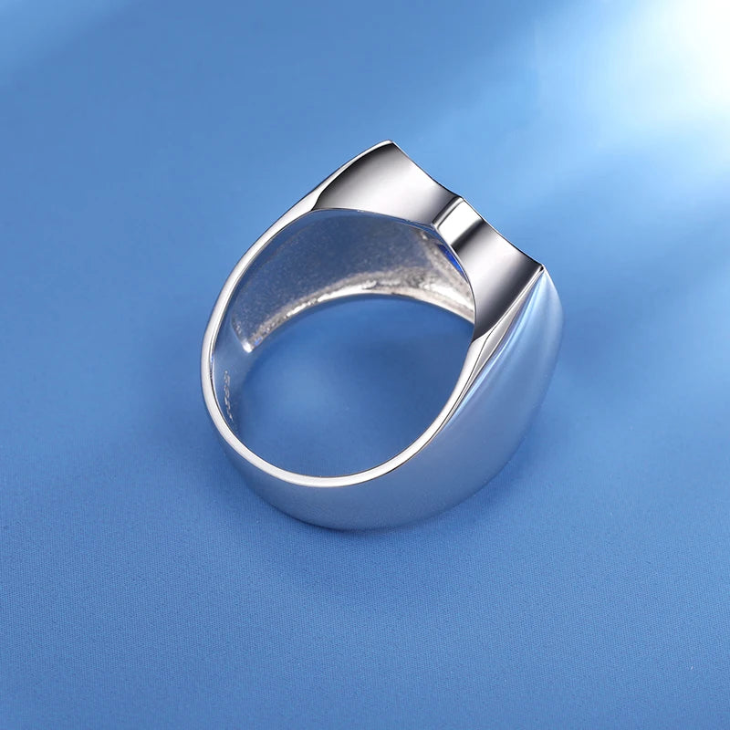 S925 Moissanite Blue Shield Ring