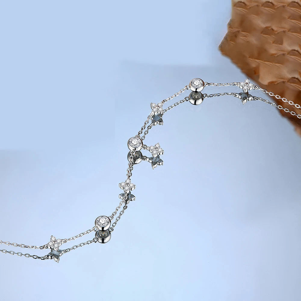 3.5mm Women's S925 Moissanite Diamond Stationed Bracelet