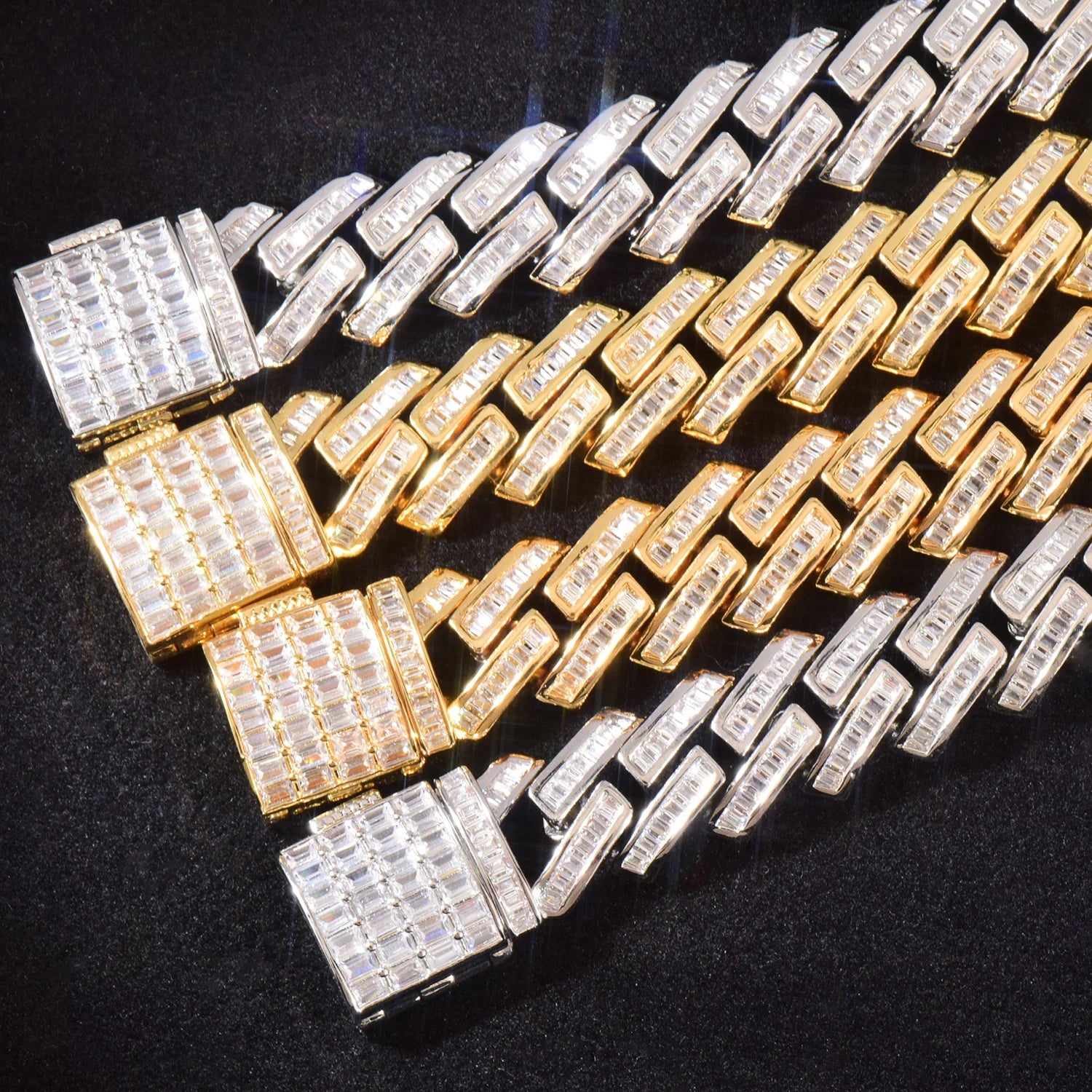 Baguette Prong Cuban Link Bracelet - 10mm