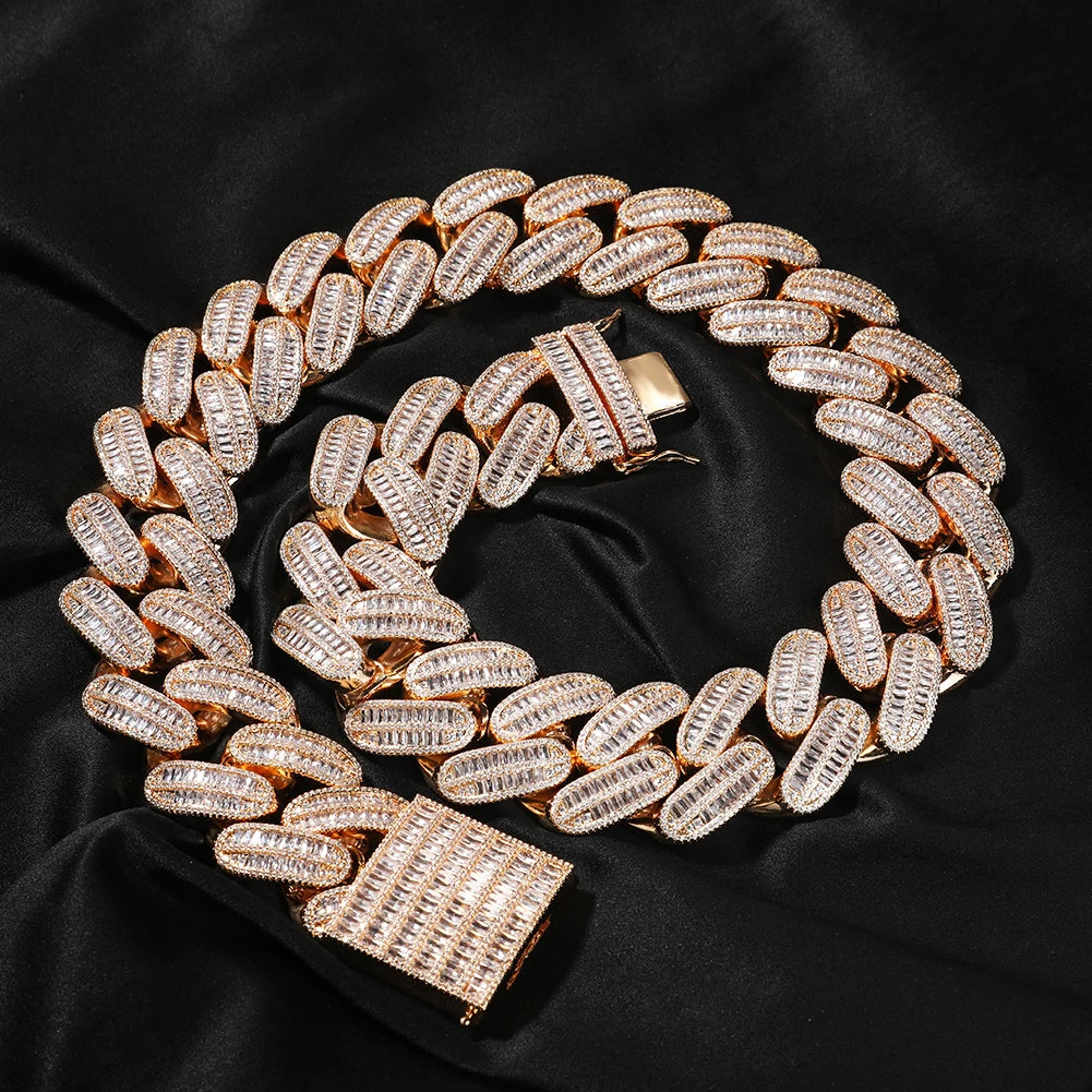 MIAMI BAGUETTE CUBAN LINK CHAIN NECKLACE - 40MM - Icedgame & Co