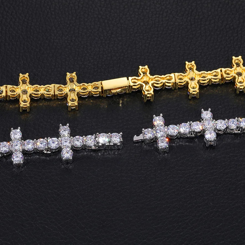 5mm Tennis Cross Link Necklace