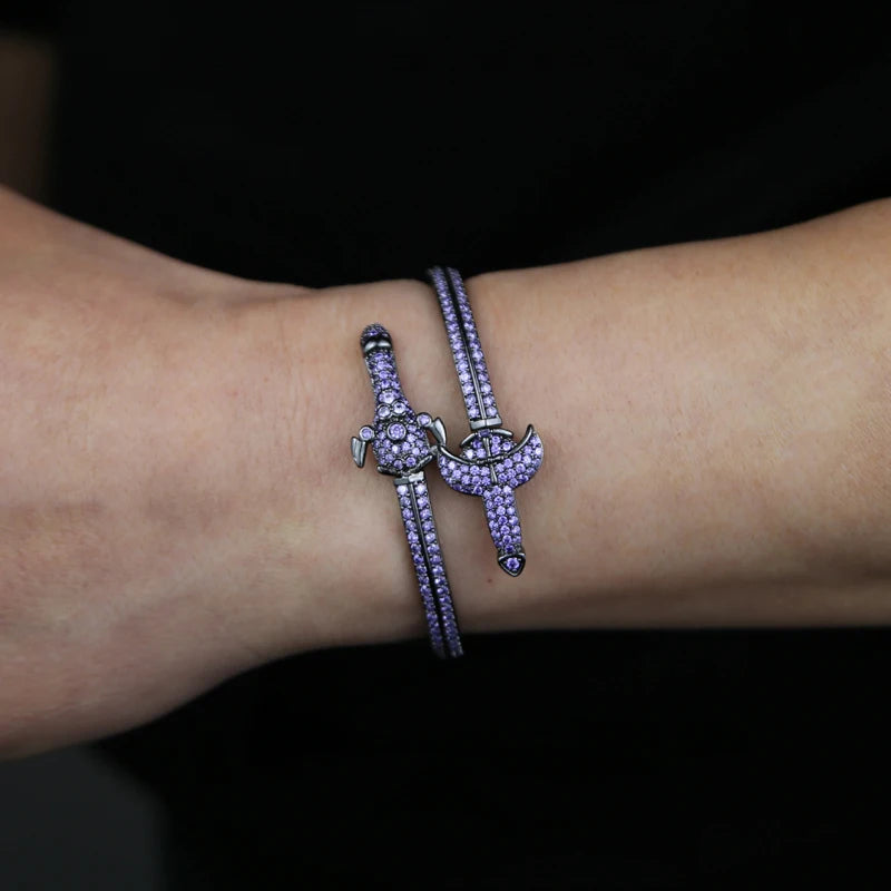 Skull Cross Sword Bangle Bracelet - Icedgame & Co