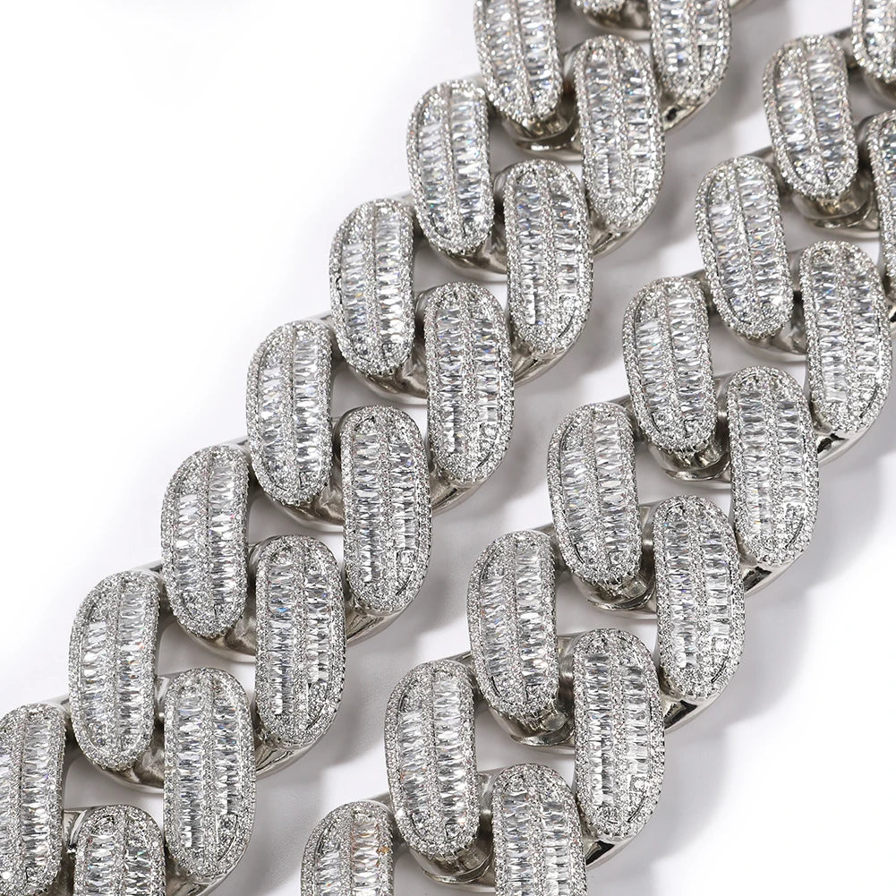 MIAMI BAGUETTE CUBAN LINK CHAIN NECKLACE - 40MM - Icedgame & Co