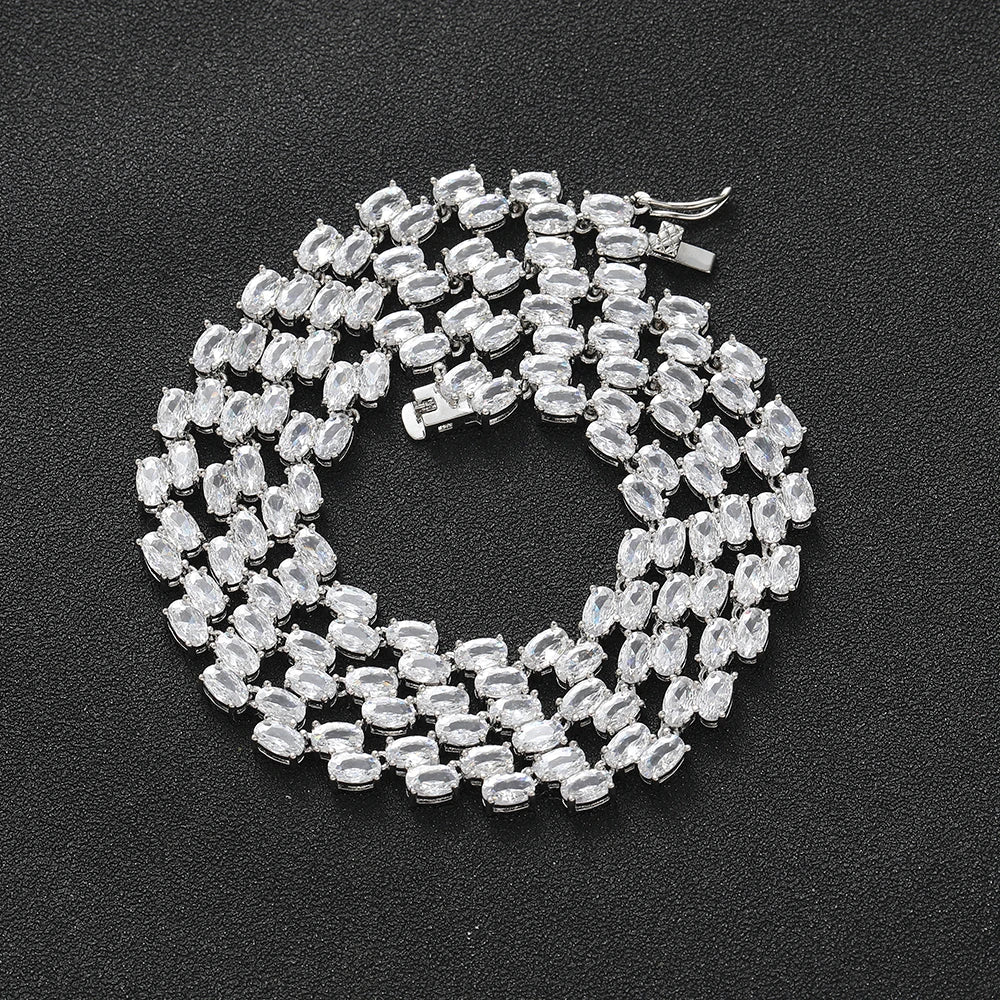 Oval Sparkle Link Necklace