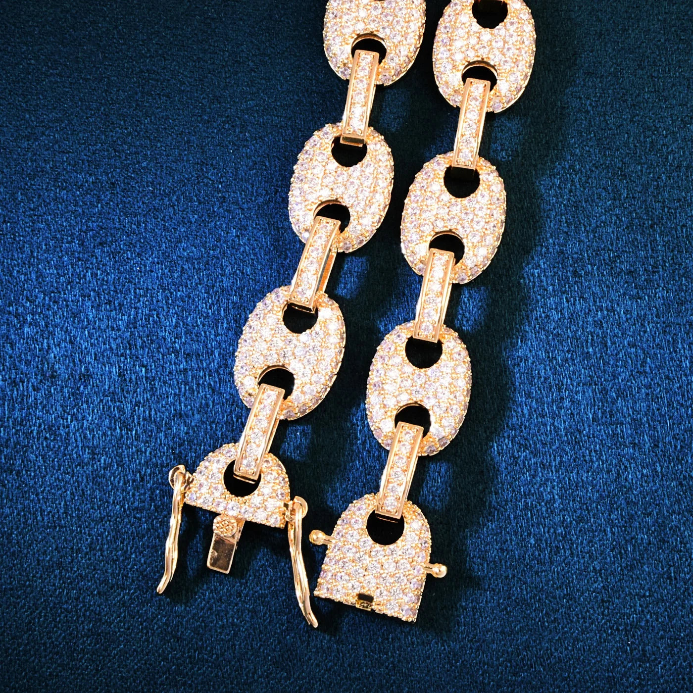 12mm Coffee Beaned Link Chain Bracelet