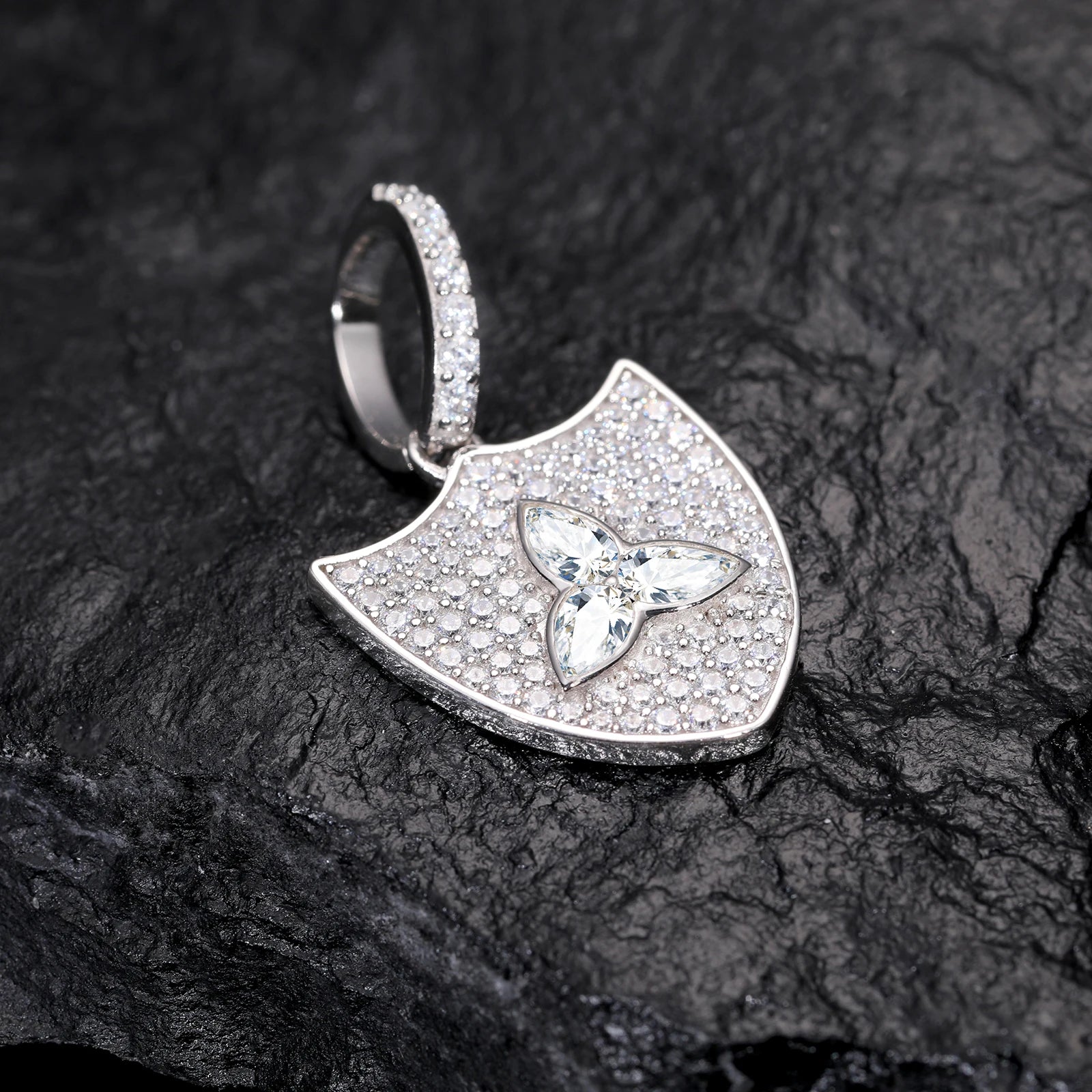 S925 Moissanite Shield Pendant - Icedgame & Co