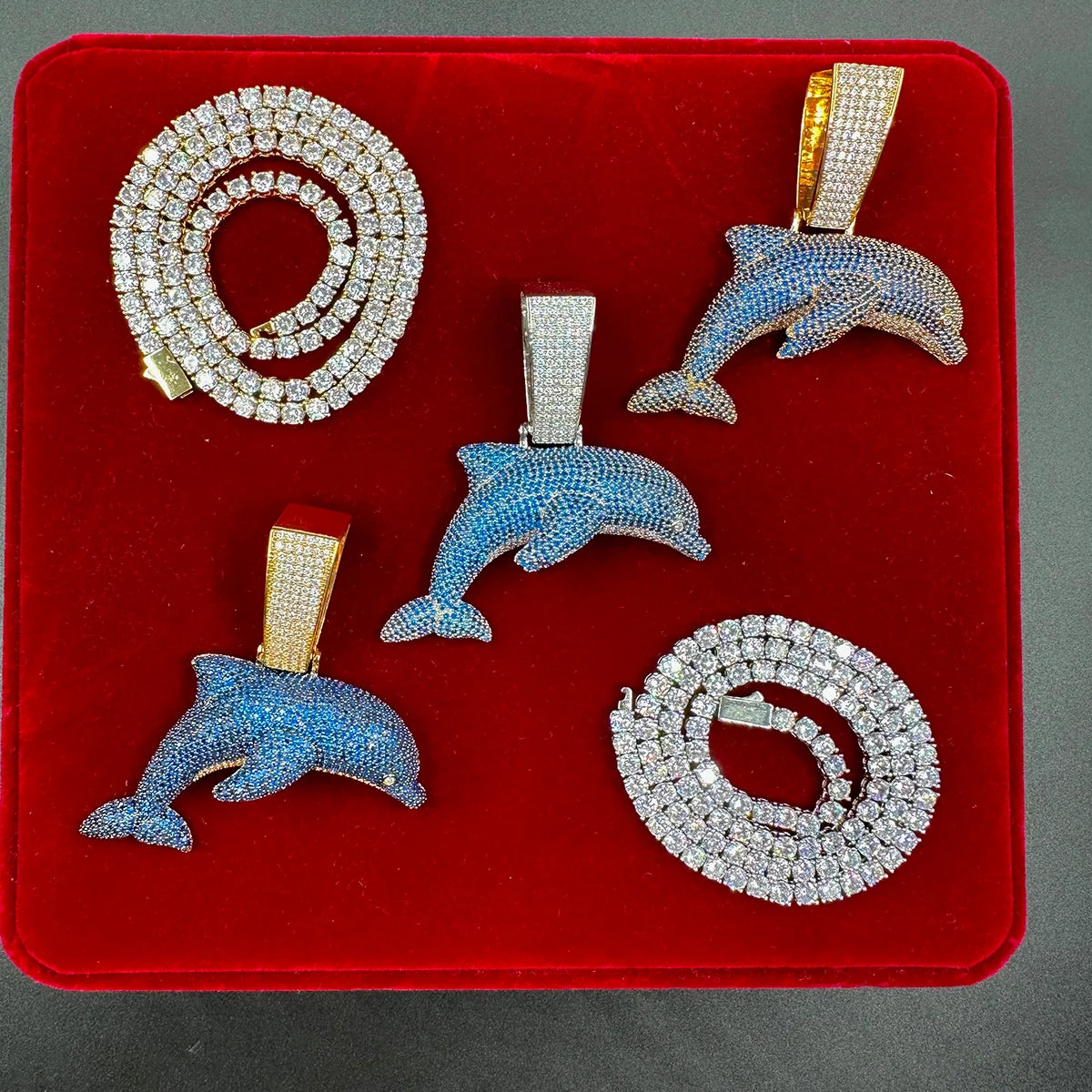Iced Out Dolphin Diamond Pendant