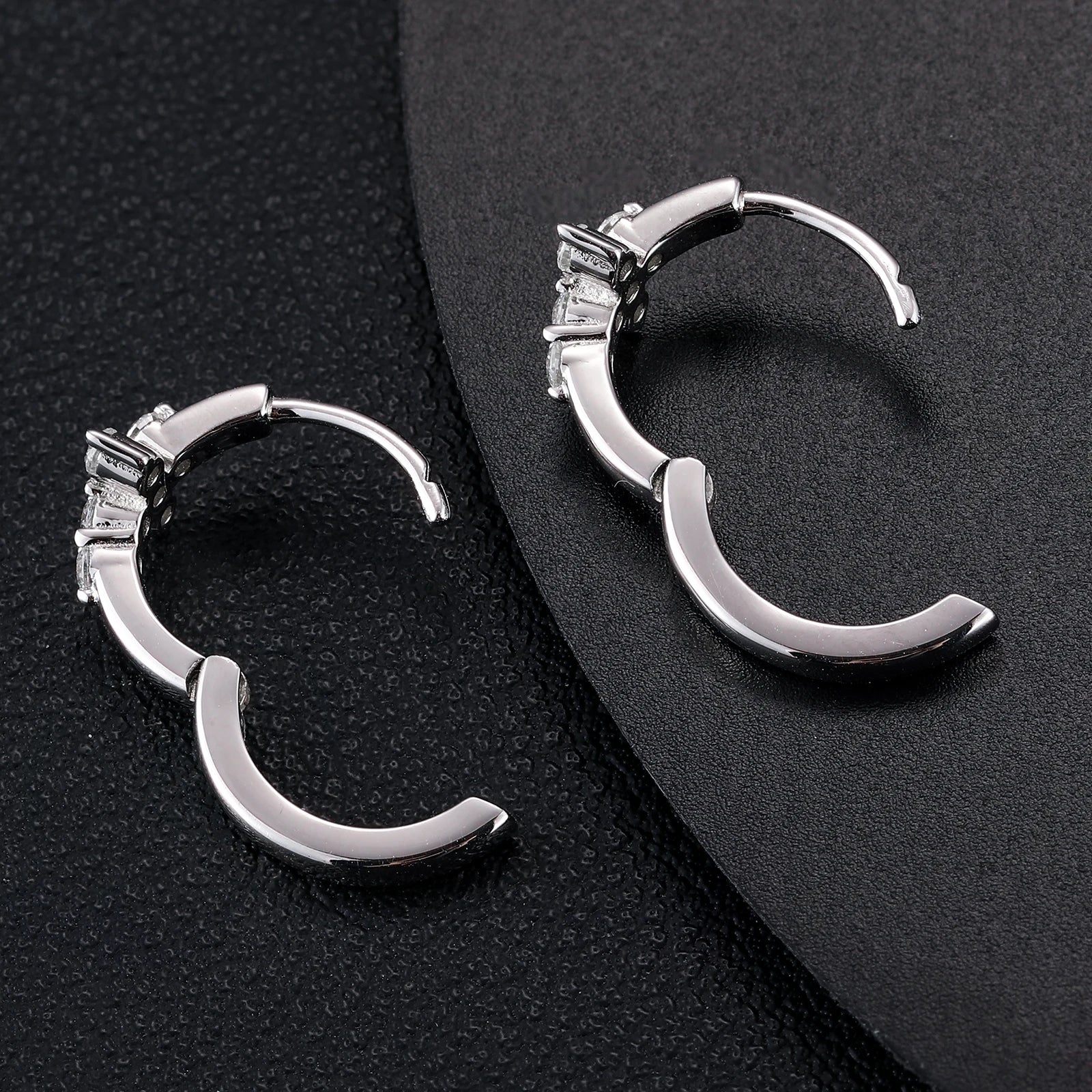 2mm Silver Moissanite Cross Earrings
