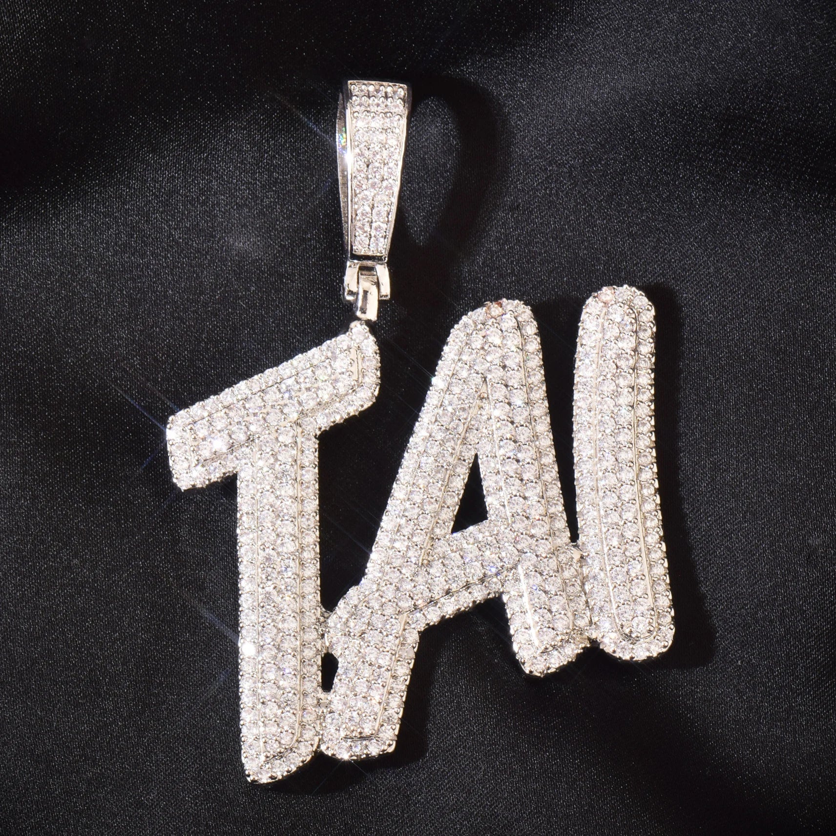 Custom Double Layer Italic Letter Pendant - Icedgame & Co