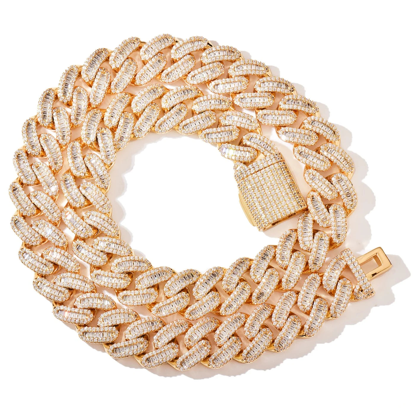 BAGUETTE CUBAN LINK NECKLACE - 15MM - Icedgame & Co