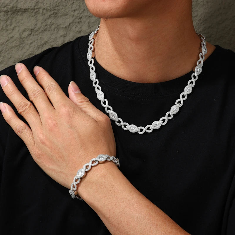 10mm S925 Moissanite Infinity Evil Eye Bracelet
