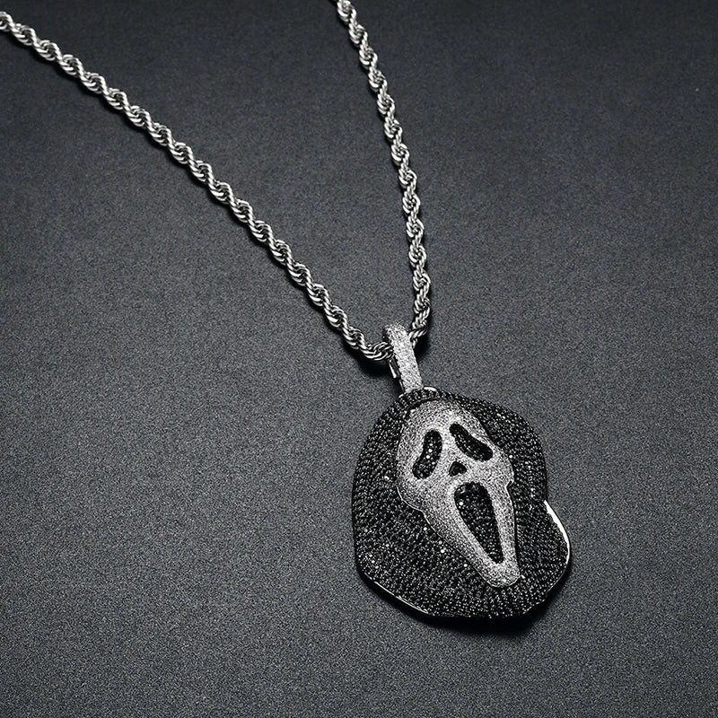 S925 Black Moissanite Scream Pendant