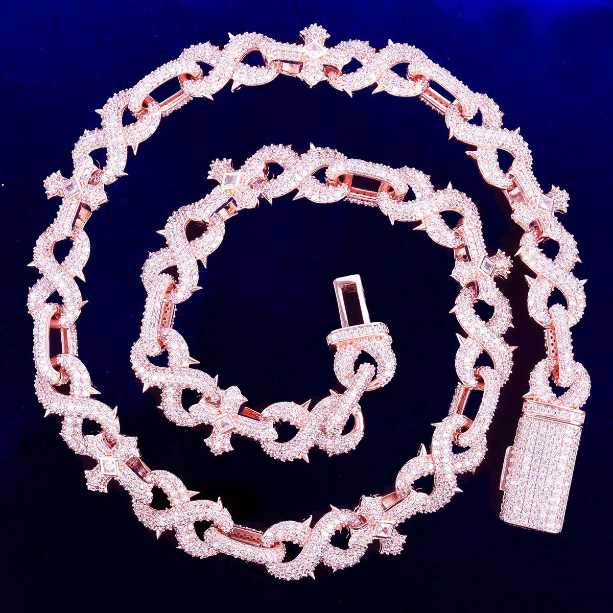 10MM ICED CLAWS INFINITY LINK CHAIN NECKLACE